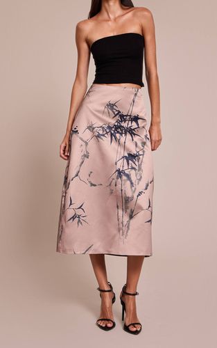 Stone Jupe Mi-longue En Satin Imprimé | Taille 32 - PrettyLittleThing - Modalova