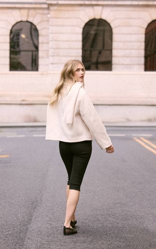 Cream Manteau Bouclé À Col Écharpe | Taille Medium - PrettyLittleThing - Modalova
