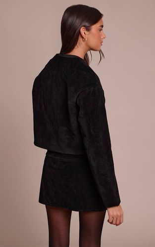 Black Veste En Daim Col Rond Boutons Dorés | Taille 32 - PrettyLittleThing - Modalova