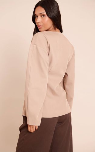 Blazer Sans Col À Boutons Recouverts De Tissu | Taille 32 - PrettyLittleThing - Modalova