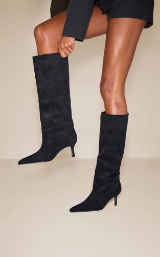 Black Bottes Hautes À Bout Pointu En Synthétique Et Petit Talon | Taille 36 - PrettyLittleThing - Modalova