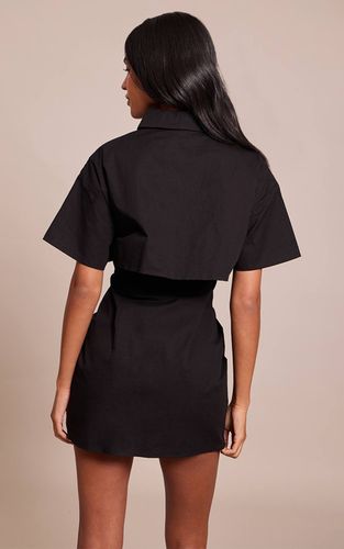 Black Robe Droite Grande Taille Avec Détail Superposition | Taille 32 - PrettyLittleThing - Modalova