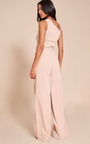 Cream Combinaison Pantalon Grande Taille Tissée Asymétrique À Jambes Larges | Taille 32 - PrettyLittleThing - Modalova