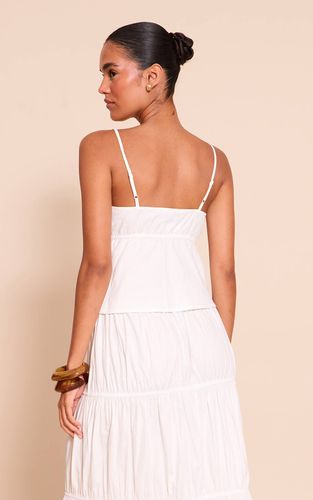 Black Haut Caraco En Popeline De Coton Avec Nœud Sur Le Devant | Taille 42 - PrettyLittleThing - Modalova