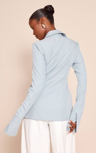 Sky Blue Chemise Cintrée Tissée À Fines Rayures | Taille 34 - PrettyLittleThing - Modalova