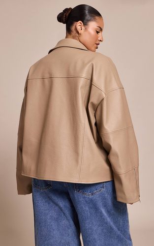 Veste De Motard Oversize Grande Taille En Synthétiquecuir | Taille 2XL - PrettyLittleThing - Modalova