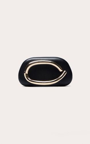 Black Sac Pochette Rigide En Synthétiquecuir Avec Poignée Ovale - PrettyLittleThing - Modalova