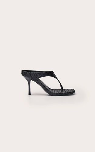 Black Mule Tong À Bout Carré Tressé | Taille 36 - PrettyLittleThing - Modalova
