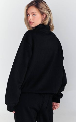 Black Sweat-shirt À Fermeture Éclair Quart | Taille XS - PrettyLittleThing - Modalova