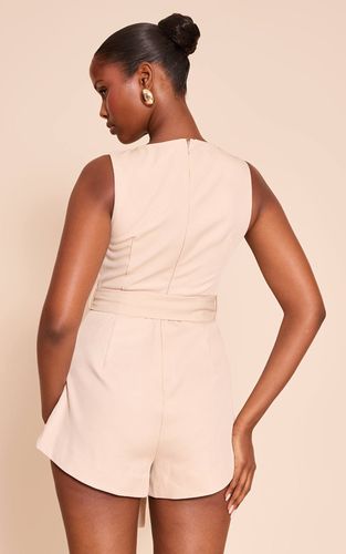 Stone Combi-short Tissée Avec Ceinture À Nouer | Taille 32 - PrettyLittleThing - Modalova