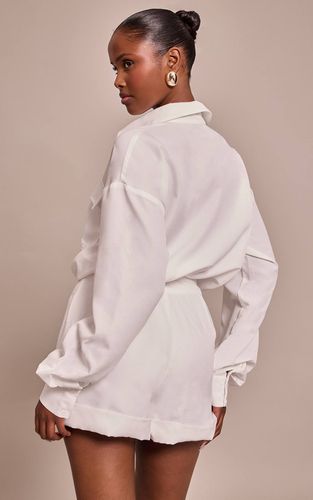 White Combinaison-pantalon Décontractée Tissée À Manches Longues | Taille 42 - PrettyLittleThing - Modalova