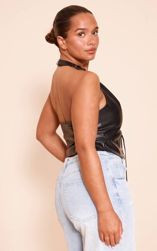 Deep Black Corset Shape En Synthétiquecuir Noir À Encolure Dos-nu Avec Laçage | Taille 42 - PrettyLittleThing - Modalova
