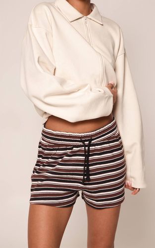 Black Short Coordonné Super Doux À Rayures | Taille 32 - PrettyLittleThing - Modalova