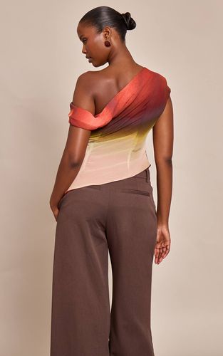 Multi Haut Long Drapé Asymétrique En Mousseline | Taille 32 - PrettyLittleThing - Modalova