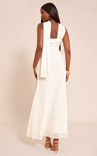 Cream Robe Longue Bandeau À Détail Drapé | Taille 42 - PrettyLittleThing - Modalova