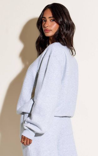 Ash Grey Sweat-shirt Ample Col Rond Petite Taille | Taille XS - PrettyLittleThing - Modalova