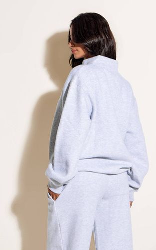 Ash Grey Sweat-shirt Petite À Col Cheminée Et Fermeture Éclair | Taille XS - PrettyLittleThing - Modalova