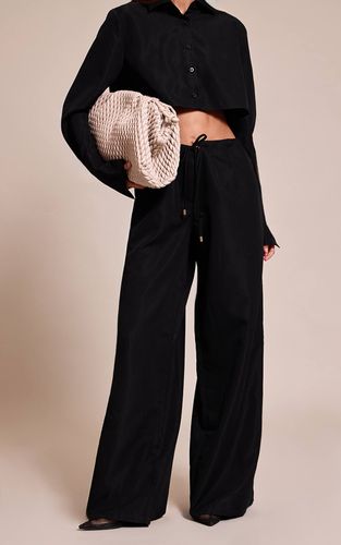 Black Pantalon Droit Oversize À Cordon De Serrage | Taille 38 - PrettyLittleThing - Modalova