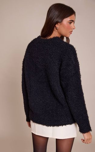 Black Synthétiquell Oversize En Maille Peluche | Taille XS - PrettyLittleThing - Modalova