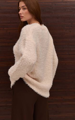 Cream Synthétiquell Oversize En Maille Peluche | Taille XS - PrettyLittleThing - Modalova