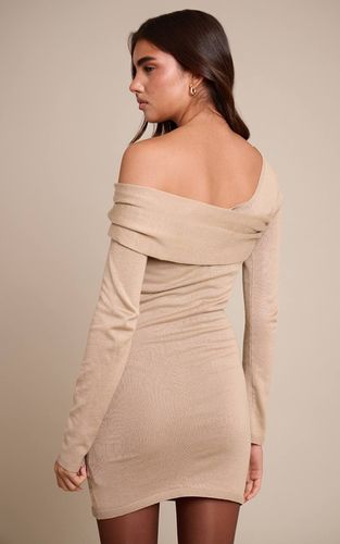 Robe Courte Asymétrique En Maille À Manches Longues | Taille XS - PrettyLittleThing - Modalova