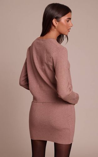 Mocha Cardigan Sans Col En Maille Compacte | Taille XS - PrettyLittleThing - Modalova