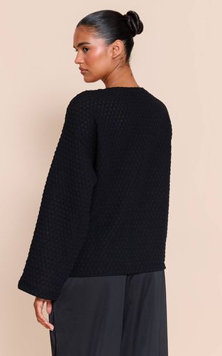 Black Haut Oversize À Manches Longues Avec Détail De Finition Texturé | Taille 32 - PrettyLittleThing - Modalova