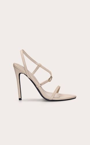 Cream Sandale À Talon Avec Détail Boucle Effet Python | Taille 40 - PrettyLittleThing - Modalova