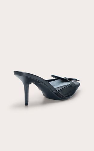 Black Mule À Détail Nœud En Mesh | Taille 36 - PrettyLittleThing - Modalova