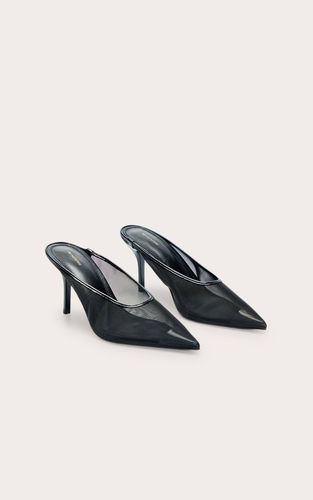 Black Mule À Talon En Mesh | Taille 38 - PrettyLittleThing - Modalova