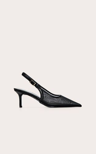 Black Escarpin À Bout Pointu En Mesh Avec Bride Arrière | Taille 36 - PrettyLittleThing - Modalova