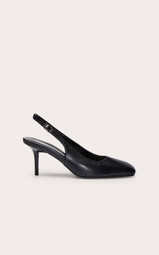 Black Escarpin À Bout Carré Et Bride Arrière Imprimé Synthétique | Taille 36 - PrettyLittleThing - Modalova