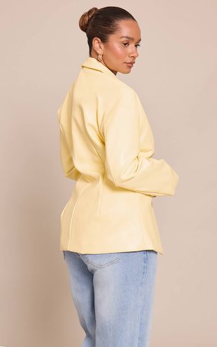 Butter Yellow Blazer Shape En Synthétiquecuir Avec Taille Cintrée | Taille 42 - PrettyLittleThing - Modalova