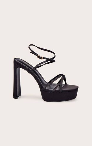 Black Talon À Plateforme En Satin À Brides | Taille 41 - PrettyLittleThing - Modalova
