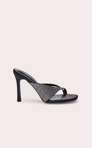 Black Mule À Talon Avec Bride Entre Les Orteils | Taille 36 - PrettyLittleThing - Modalova