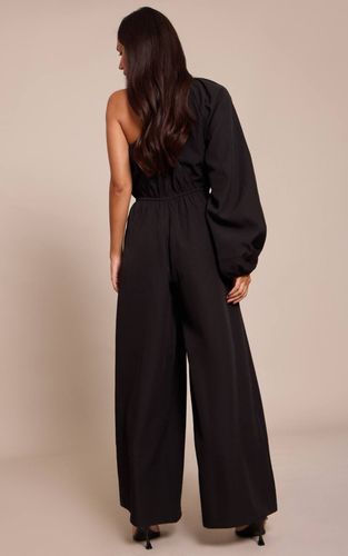 Black Combinaison En Tissu Tissé À Taille Cintrée Asymétrique | Taille 32 - PrettyLittleThing - Modalova