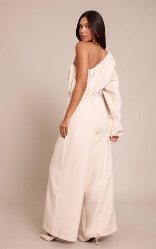 Cream Combinaison En Tissu Tissé À Taille Cintrée Asymétrique | Taille 42 - PrettyLittleThing - Modalova