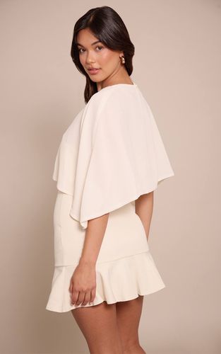 Cream Robe Courte Bandeau Tissée Avec Détail Foulard Drapé | Taille 42 - PrettyLittleThing - Modalova