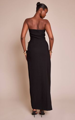 Black Robe Longue Drapée À Détails | Taille 32 - PrettyLittleThing - Modalova