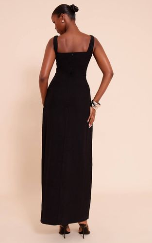 Black Robe Midaxi Tissée À Encolure Dégagée | Taille 36 - PrettyLittleThing - Modalova