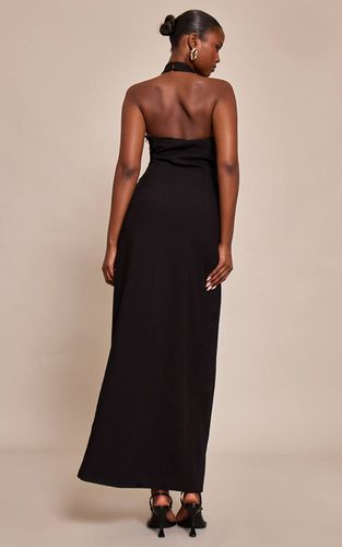 Black Robe Longue Ajustée Dos Nu Sans Manches | Taille 42 - PrettyLittleThing - Modalova