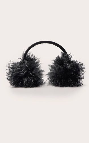 Black Cache-oreilles En Synthétique À Poils Longs - PrettyLittleThing - Modalova