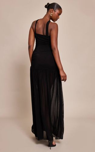 Black Robe Maxi Taille Basse Avec Détail Écharpe Froncée | Taille 42 - PrettyLittleThing - Modalova