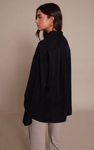 Black Chemise Oversize En Tencel | Taille 32 - PrettyLittleThing - Modalova