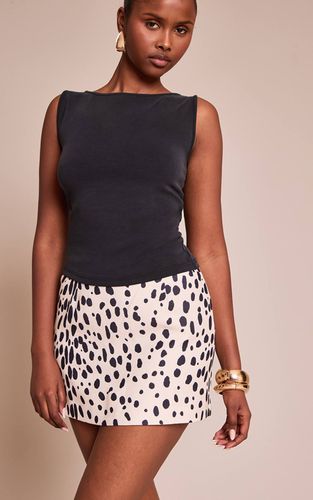 Mini-jupe Taille Haute Évasée En Tissu Tissé | Taille 32 - PrettyLittleThing - Modalova