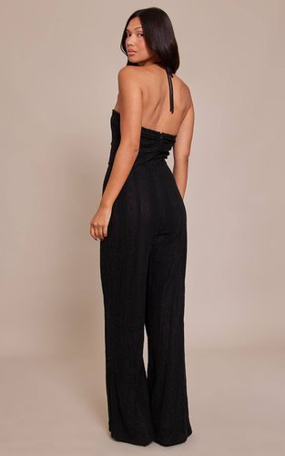 Black Combinaison Jambe Droite En Dentelle À Encolure Croisée | Taille 42 - PrettyLittleThing - Modalova