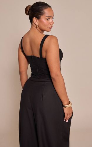 Black Top Corset Décolleté Arrondi Avec Boutons Devant Shape | Taille 42 - PrettyLittleThing - Modalova