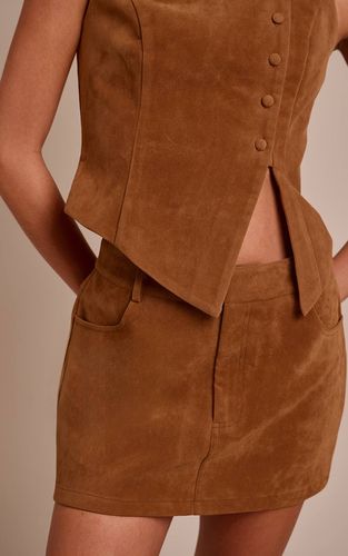 Mini-jupe En Daim Avec Détails De Poches | Taille 32 - PrettyLittleThing - Modalova