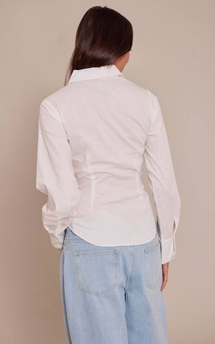 White Chemise Longue En Coton Avec Détail Cache-cœur | Taille 32 - PrettyLittleThing - Modalova