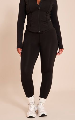 Black Legging Sculptant Gainant Avec Taille Cache-cœur En V | Taille Large - PrettyLittleThing - Modalova